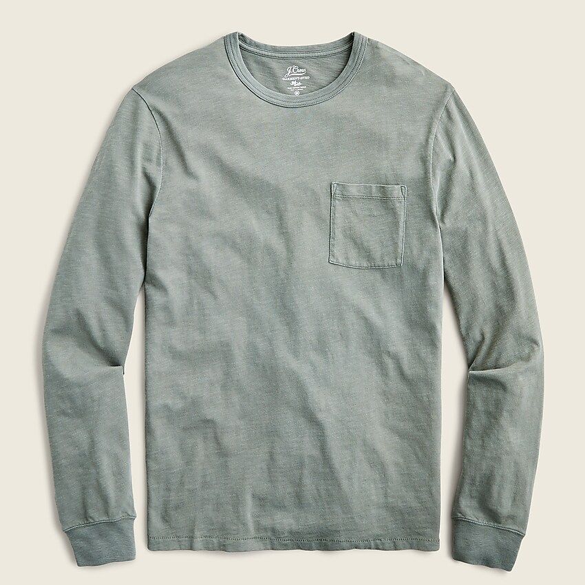 Garment-dyed slub cotton long-sleeve T-shirt | J.Crew US