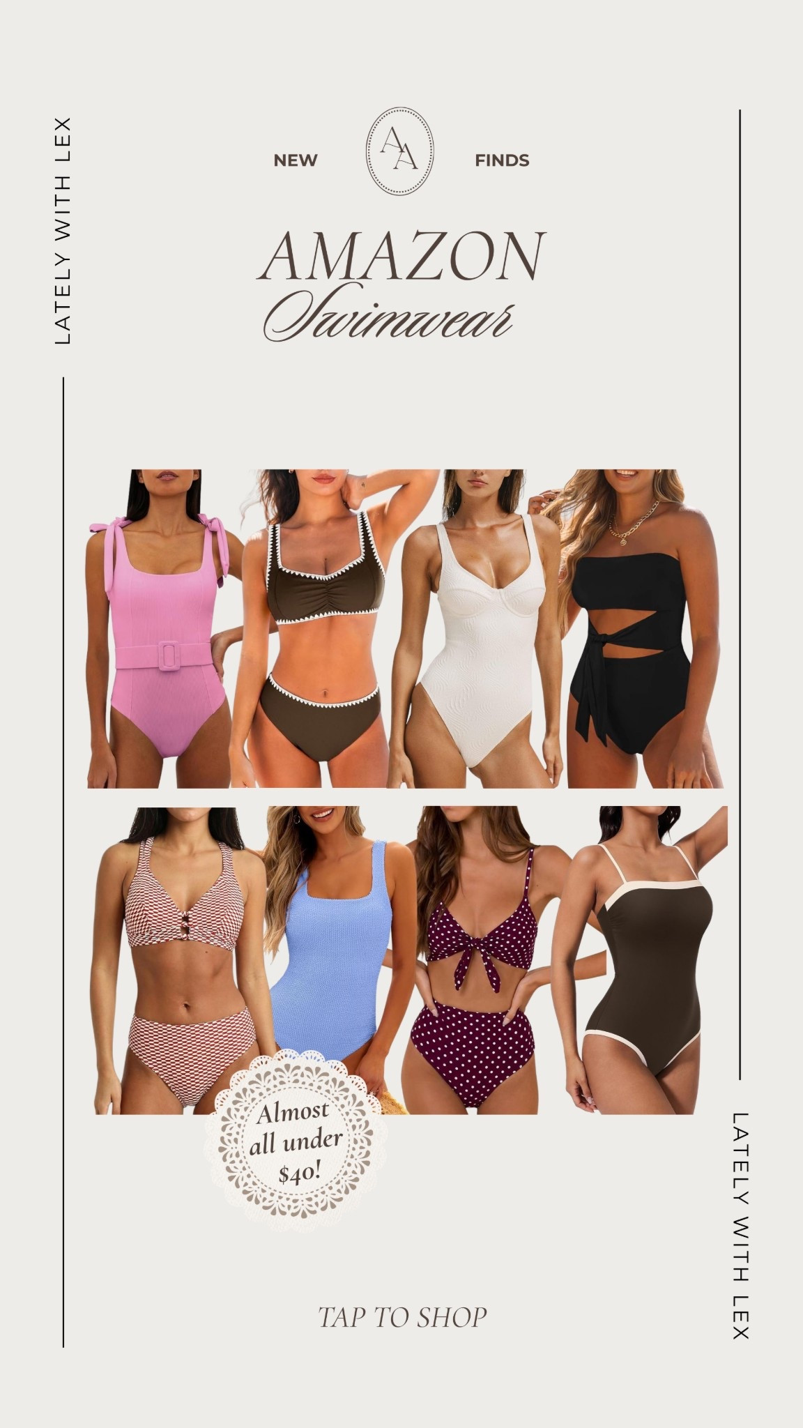 Swimsuits from Amazon— almost all under $40!

spring break finds // resort wear // summer finds // trendy swimwear // women’s swimsuits 

#LTKSeasonal #LTKTravel #LTKootd