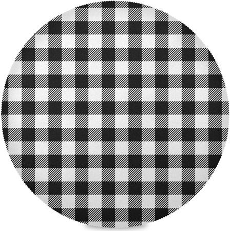 Kaariok Black and White Buffalo Check Plaid Round Placemats Set of 6 Washable Heat Resistant Place M | Walmart (US)