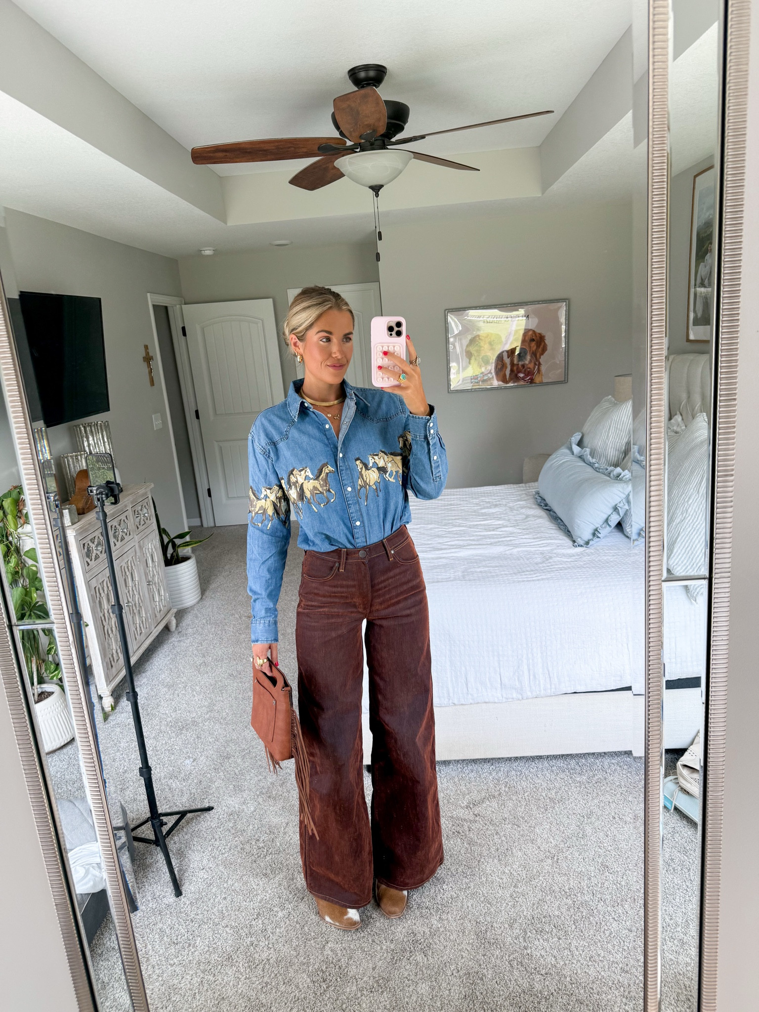 size 26 in these jeans/pants. size small in the horse top :) tried to find a similar pair of cowhide boots (mine are myra)

western office outfit inspo 

#LTKSaleAlert #LTKWorkwear #LTKFindsUnder50