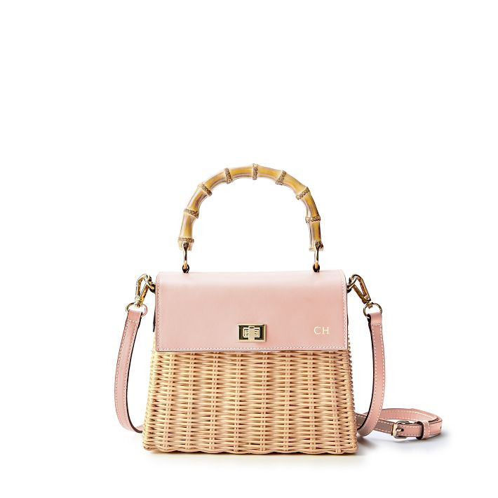 Bamboo Wicker Crossbody Bag | Mark and Graham