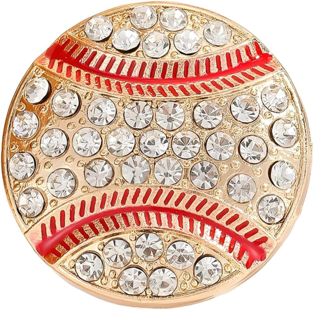 coadipress Crystal Football Brooch for Women Men Fashion Dainty Rhinestone Football Volleyball Ba... | Amazon (US)