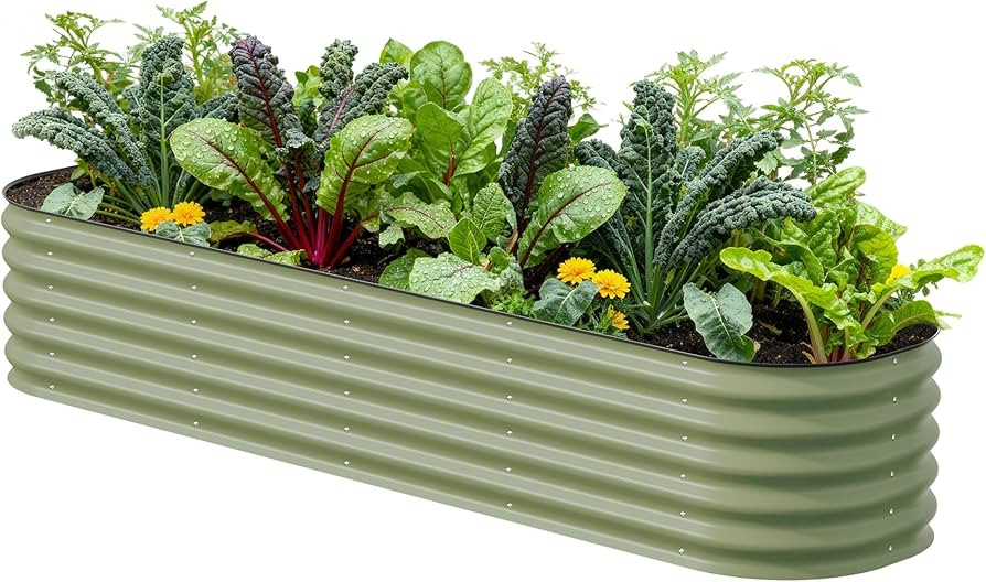 Vego garden Raised Garden Bed Kits, 17" Tall 9 in 1 8ft X 2ft Metal Raised Planter Bed for Vegeta... | Amazon (US)