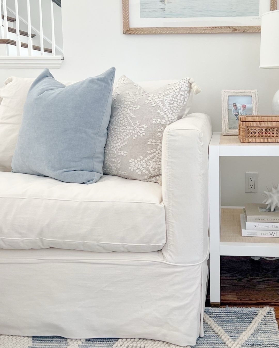 This blue velvet pillow is one of my favorites to pull out for the holiday & winter season! It's so soft & cozy and looks a little more "winterish" yet still looks light and coastal! My rug & the sand colored pillow cover are currently on sale! 
-
coastal home decor, beach house decor, coastal living, coastal style home, coastal decor, coastal living room decor, living room ideas, white living room, neutral living room, blue & white living room, living room ideas, blue lamps, cane boxes, decorative boxes, amazon cane box, side table decor, end table decor, living room decor, coastal art, beach art, living room art, boat artwork, amazon home accessories, coastal coffee table books, amazon coffee table books, white coffee table books, neutral coffee table books, framed artwork, pillow styling, serena & lily pillow covers, blue velvet pillow cover, christmas pillow covers, winter pillow covers, spring pillow covers, white couch, white sofa, slipcover sofa, ryder rug, blue and white rugs, coastal rugs, rugs on sale, living room rugs, hillview pillow cover, neutral pillow covers, blue pillow covers


#LTKHome #LTKFindsUnder100 #LTKSaleAlert