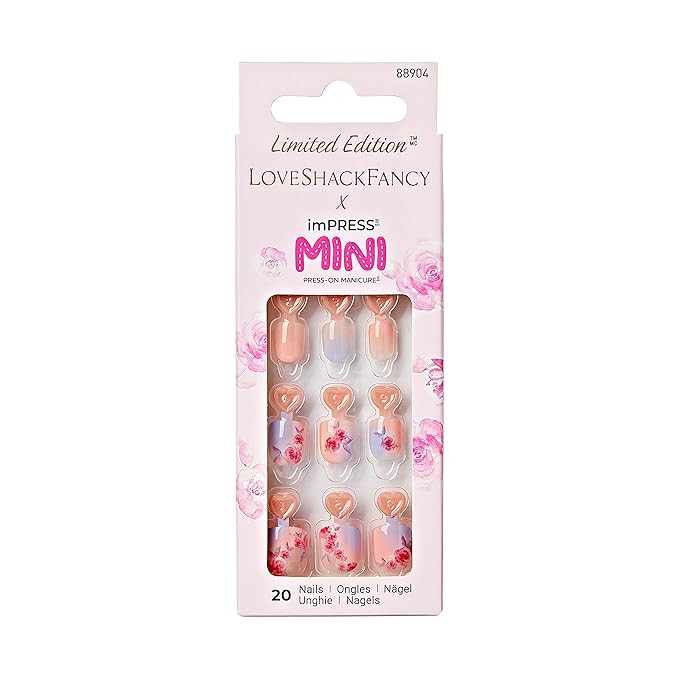 KISS LoveShackFancy x imPRESS Mini Press-On Manicure Limited Edition, Style "Sunkissed Peach" Kid... | Amazon (US)