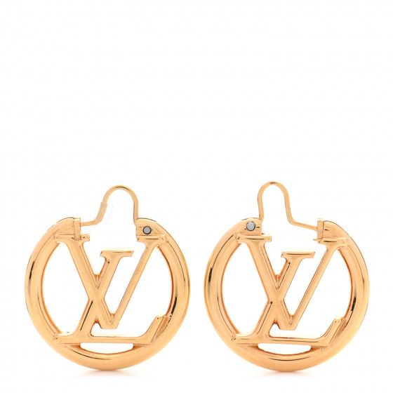 LOUIS VUITTON Metal Small Louise Hoop Earrings Gold | FASHIONPHILE | Fashionphile