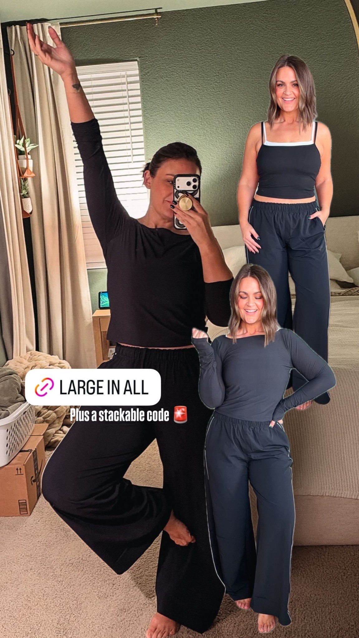 stackable code AFLTK🚨  @abercrombie 
Large top, sports bra & pants (size 12, 5’8, 190lbs) Best athletic outfit for a sports weekend and errands! This activewear on sale is a must!