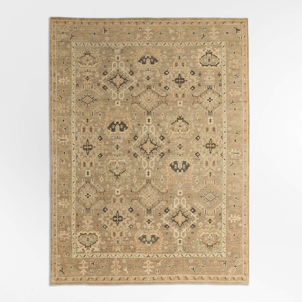 Maldives Wool Traditional Hand-Knotted Earth Rug Swatch 12"x18" | Crate & Barrel | Crate & Barrel