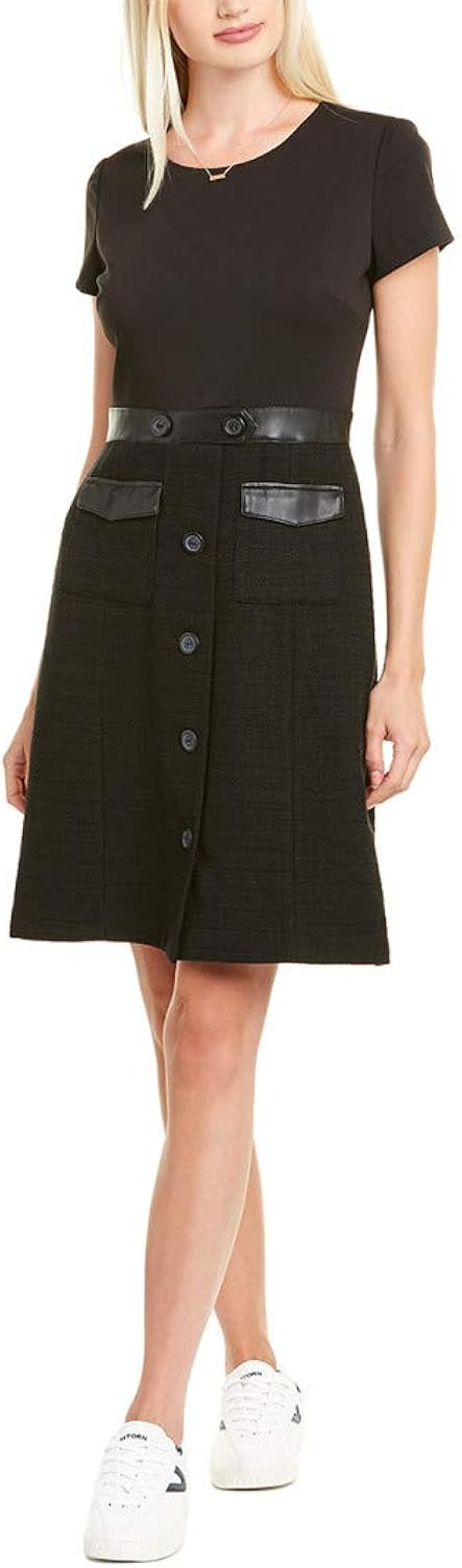 Karl Lagerfeld Paris Women's Short Sleeve Tweed Dress | Amazon (US)