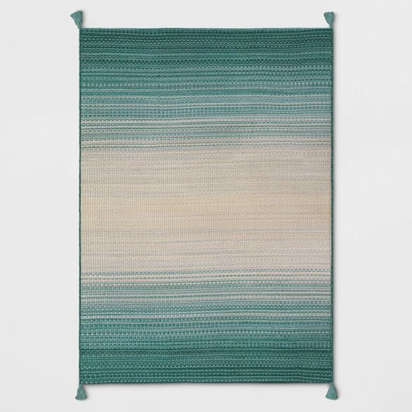 Ombre Tasseled Outdoor Rug Blue - Opalhouse™ | Target