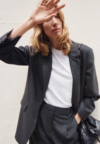 Carla Tailored Wool Blend Blazer | Hush UK