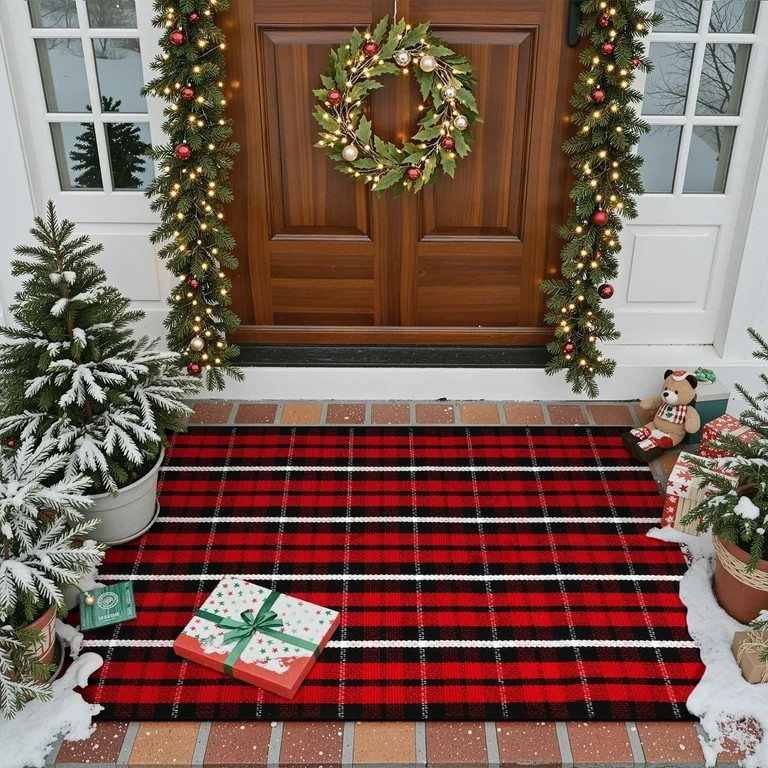 RUG ROBOT Buffalo Plaid Area Rug 27.5"x43", Washable Christmas Door Mat Indoor Outdoor Entrance R... | Walmart (US)