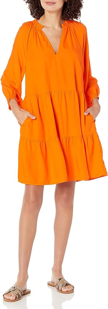 The Drop Women's @caralynmirand Ruffle-Neck Tiered Mini Dress | Amazon (US)
