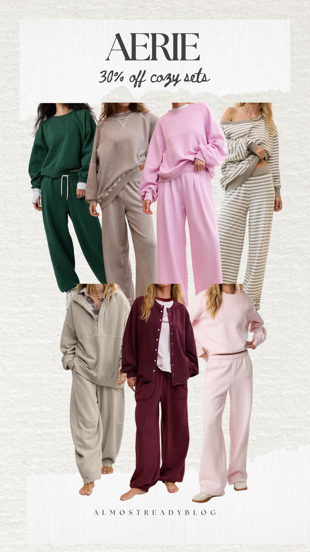 The coziest sets for fall on sale now at Aerie 😍

Sale alert, lounge wear, sweat set, matching set, comfy outfits, casual outfits, aerie, Amanda west, almost_readyblog 

 #LTKootd #LTKSeasonal #LTKSaleAlert
