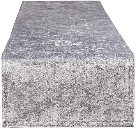 DII Velvet Collection Tabletop, Table Runner, 14x72, Silver | Amazon (US)