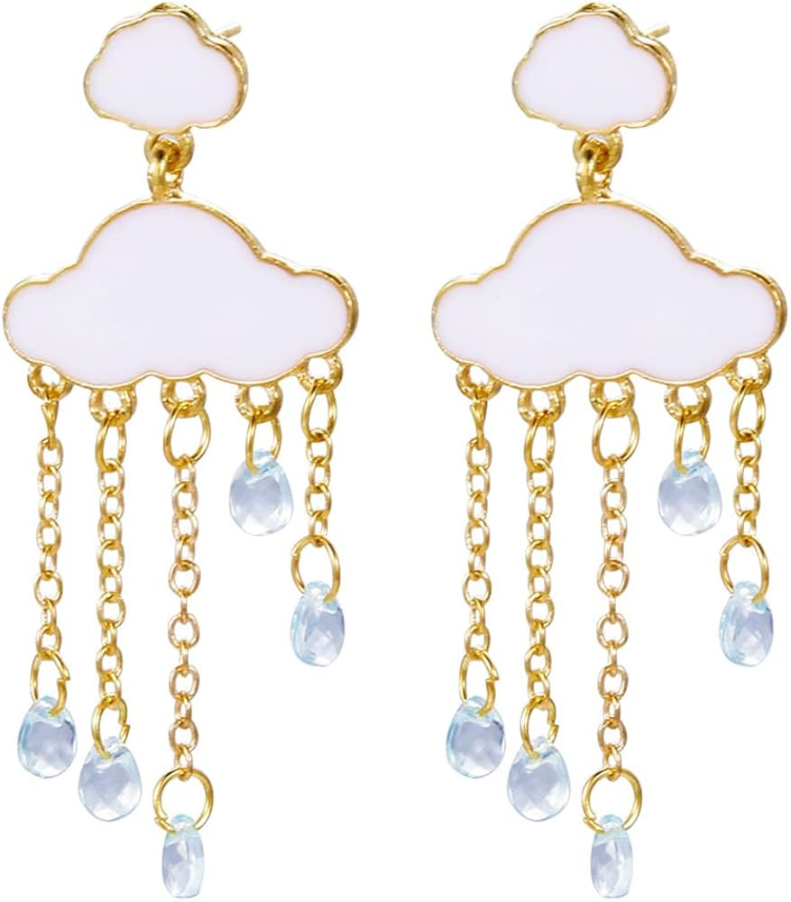 Acrylic Rain Cloud Earrings Cute Cloud Dangle Drop Earrings Colorful Crystal Raindrop Earrings fo... | Amazon (US)