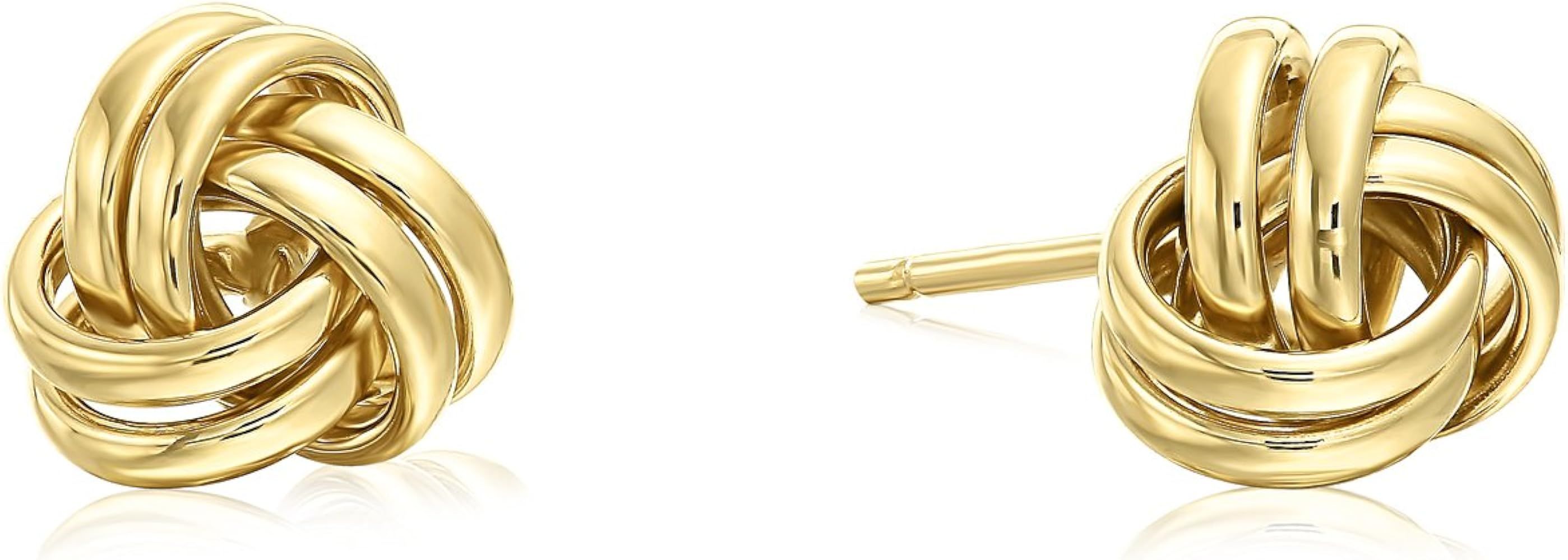 14k Gold Polished Love Knot Stud Earrings - 7mm- Push Back | Amazon (US)