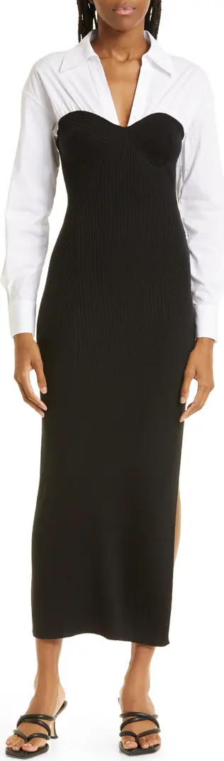 Hazel Bustier Long Sleeve Wool Blend Dress | Nordstrom