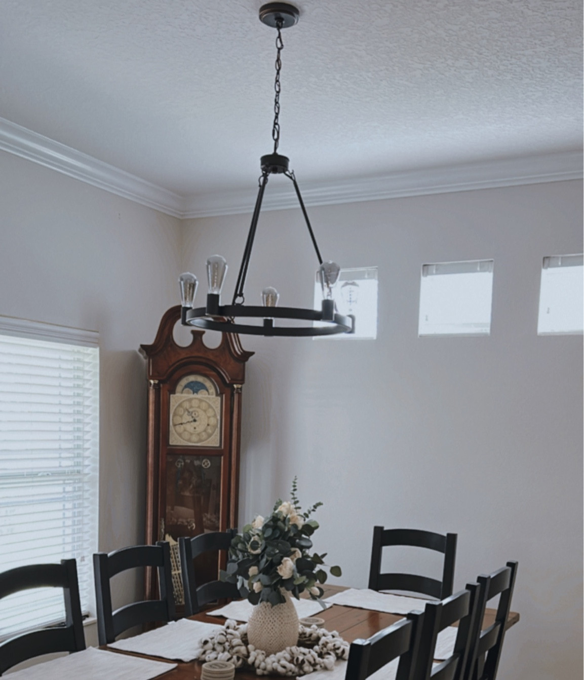 5-Light  Bronze Hanging Wagon Wheel Candlestick Chandelier

#LTKhome