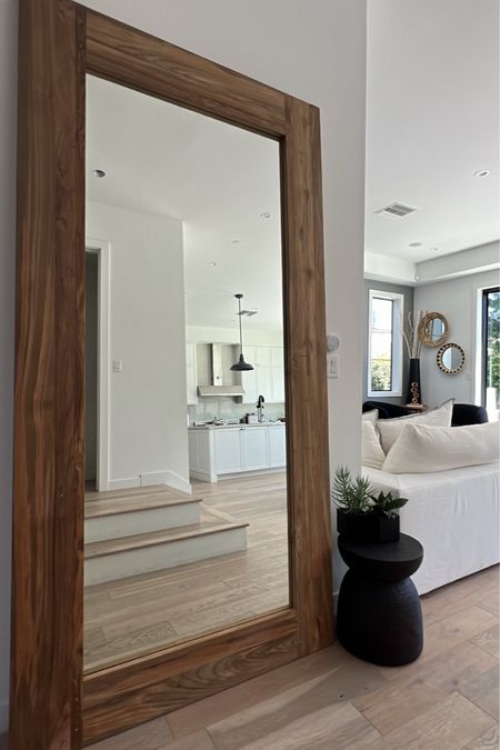 Gorgeous wooden floor mirror and decor

#LTKhome #LTKSeasonal #LTKstyletip