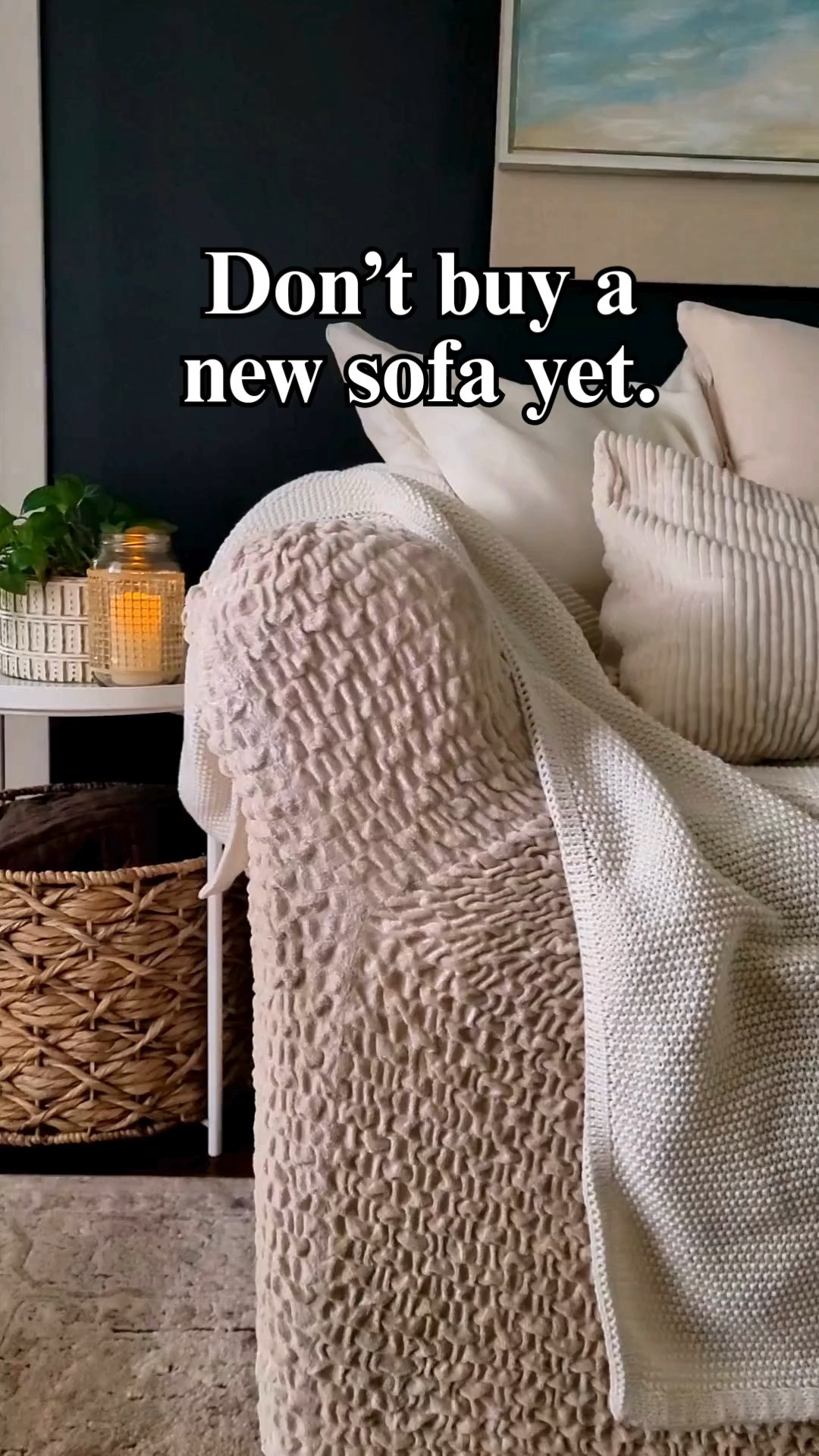 This slipcover SAVED our sofa 🐾💛 If you’re not ready to replace your couch but need it to survive pets and everyday life, this stretch cover fits snug and washes beautifully. Budget-friendly + practical = my kind of home upgrade ✨ #petfriendlyhome #budgetdecor #amazonfinds #sofaslipcover #LTKdayinmylife 

 #LTKHome