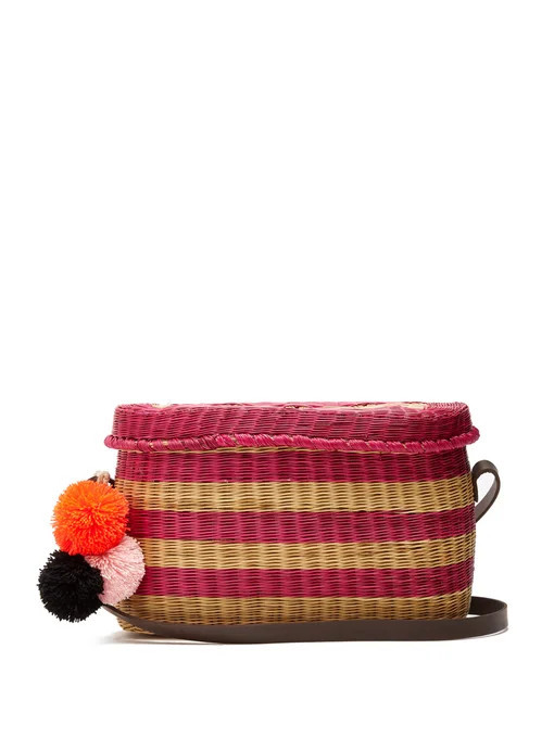 Costello striped wicker shoulder bag | Sophie Anderson | Matches (US)