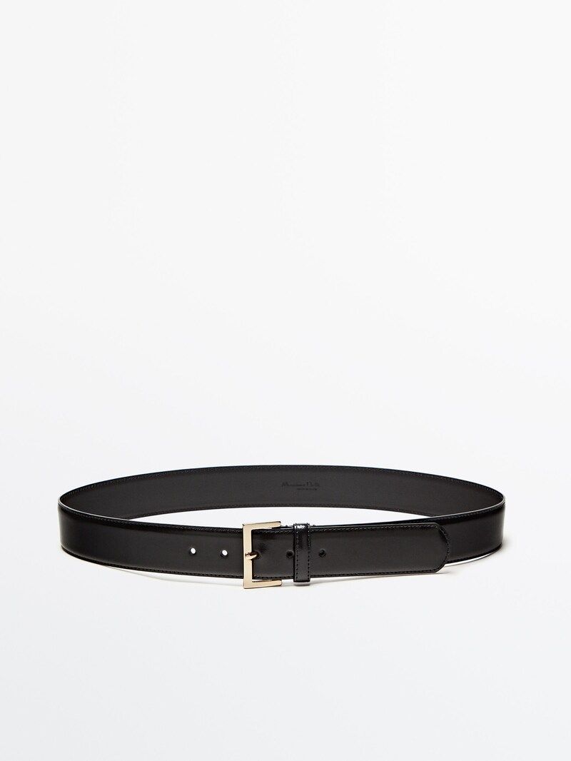 Leather belt with square buckle | Massimo Dutti (US)