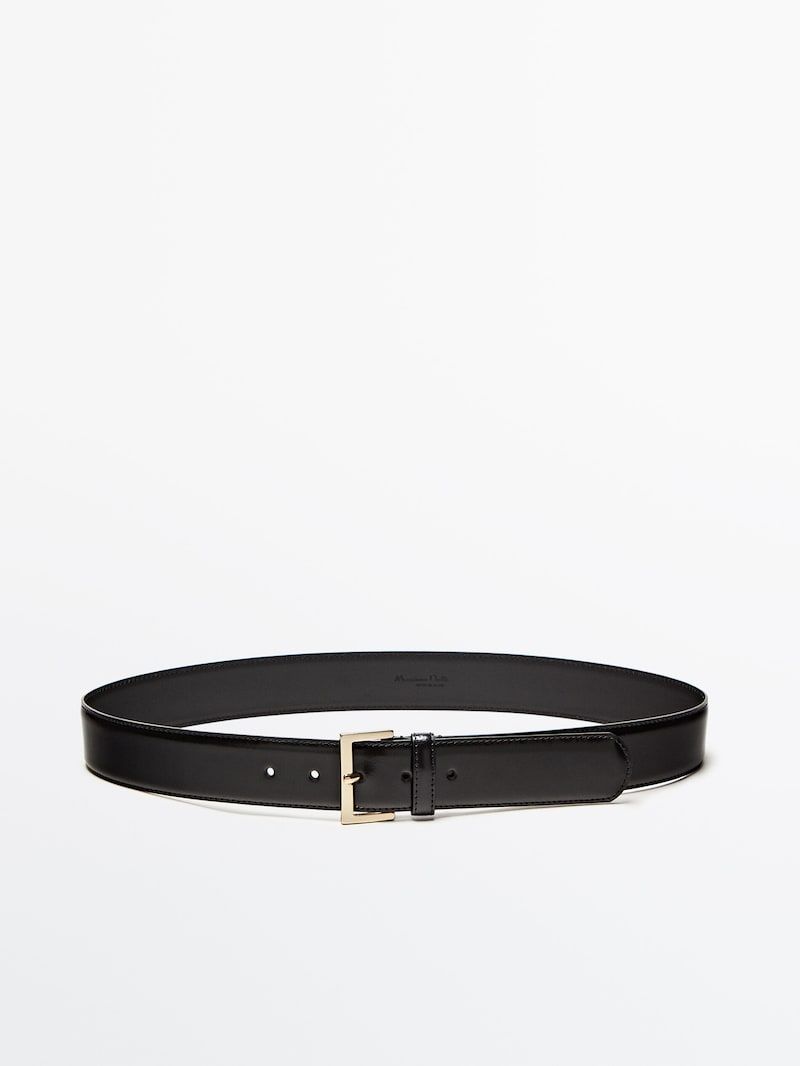 Leather belt with square buckle | Massimo Dutti (US)