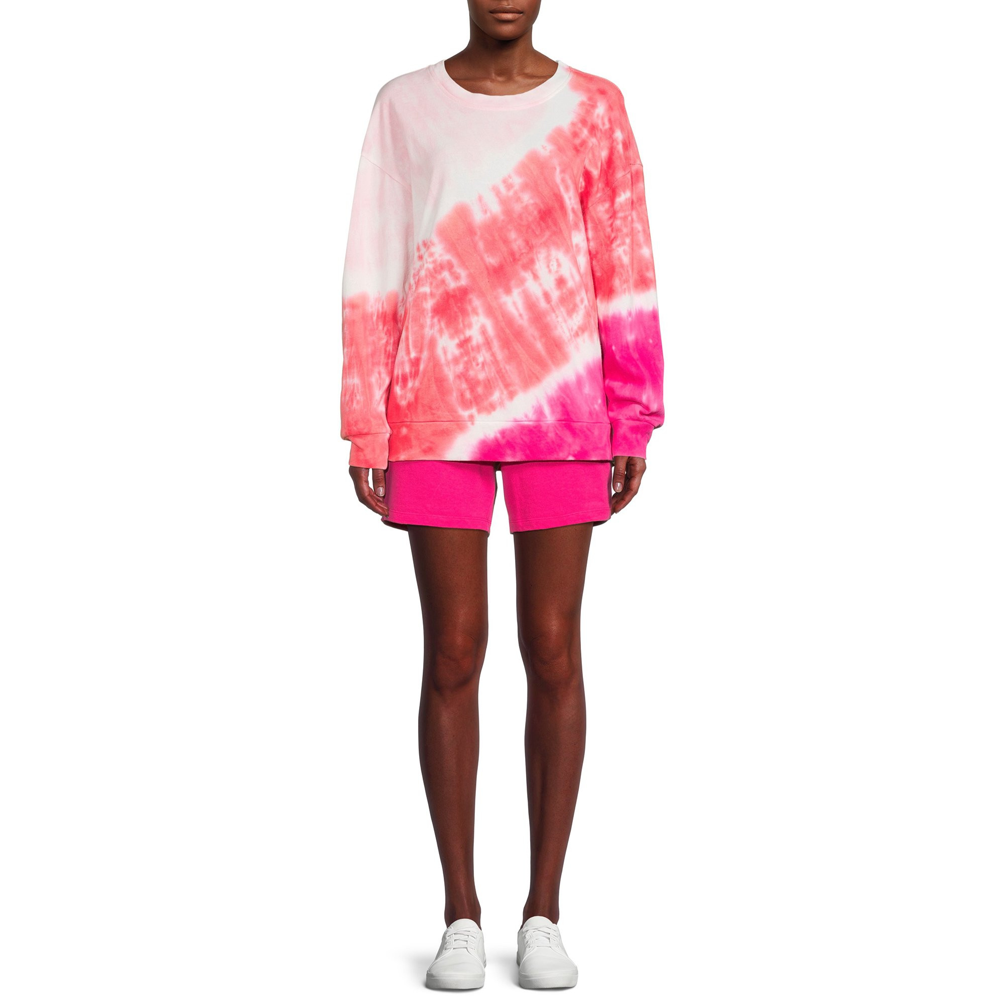 Silverwear Women's Tie Dye Sweatshirt and Shorts, 2-Piece Active Set | Walmart (US)