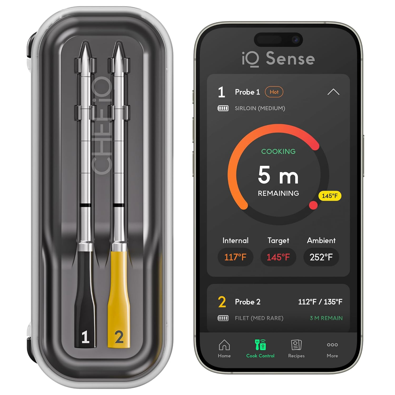 CHEF iQ Sense [2025 Model] | Smart Wireless Meat Thermometer | 2 Ultra-Thin Probes | WiFi Unlimit... | Amazon (US)