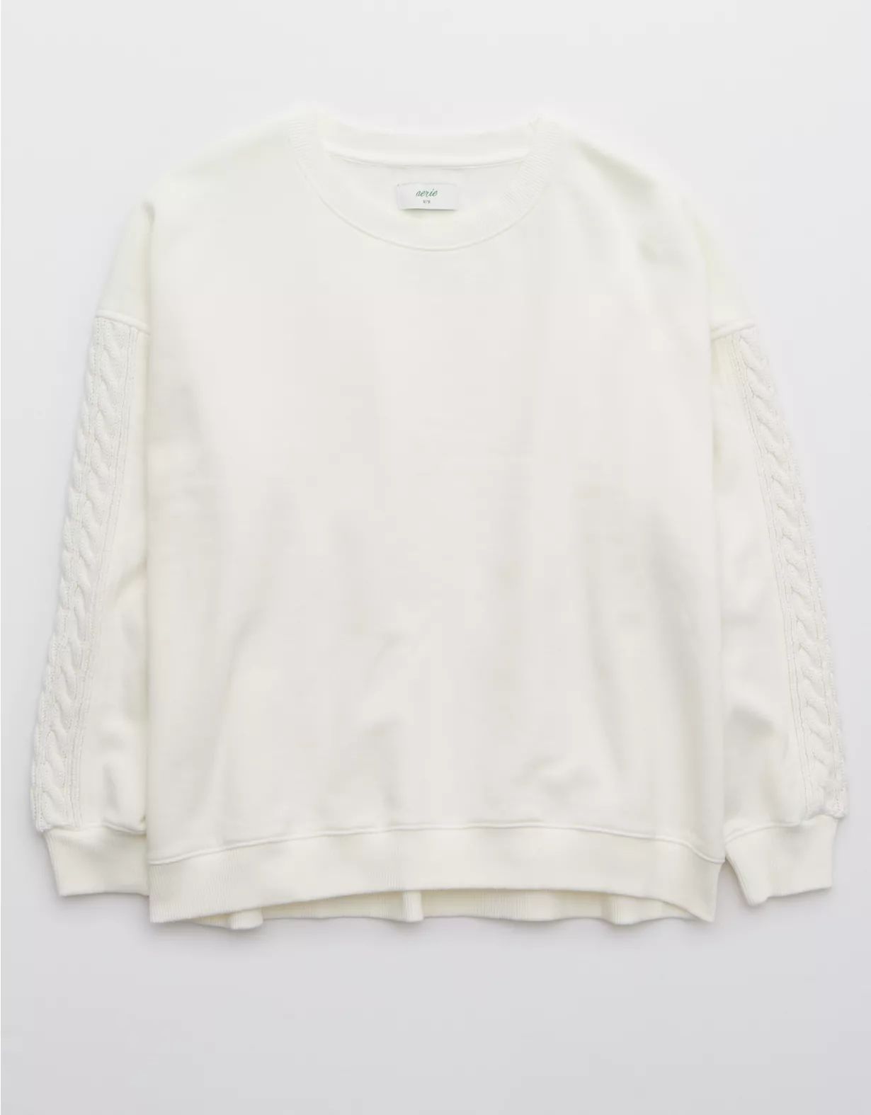 Aerie Everyday Cozy Cable Deets Sweatshirt | American Eagle Outfitters (US & CA)