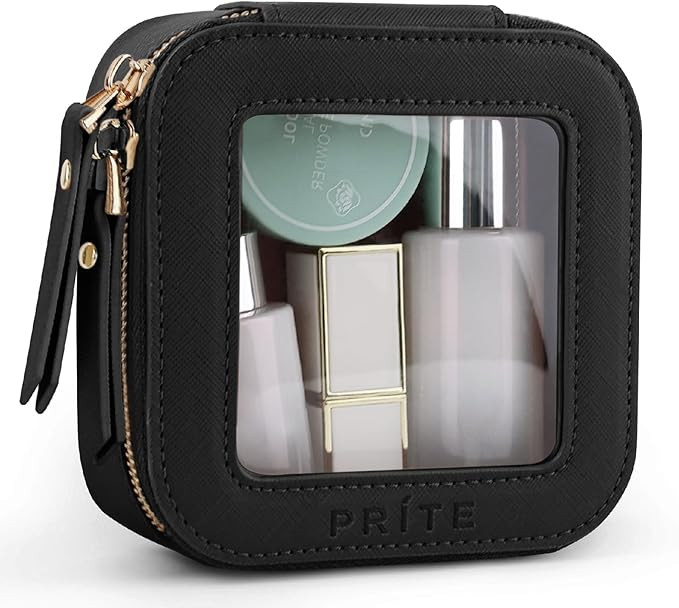 Prite Mini Clear Makeup Bag for Purse Cute Small Travel Cosmetic Bag for Women Waterproof Toiletr... | Amazon (US)