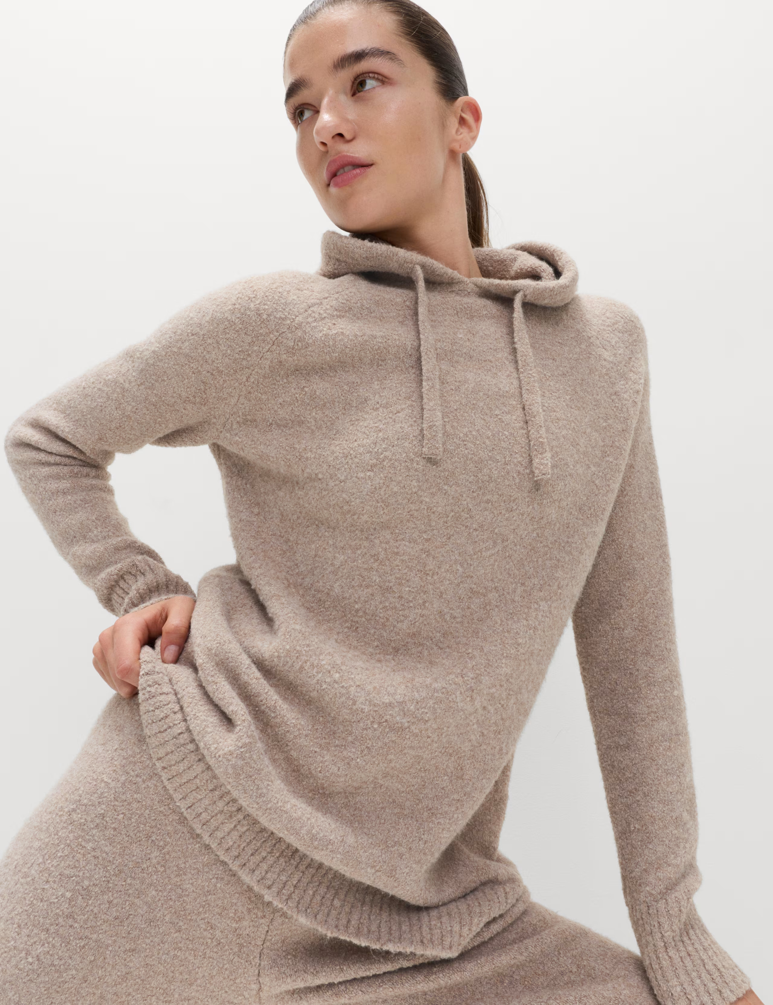 Super Soft Boucle Longline Hoodie with Wool | Marks & Spencer (UK)