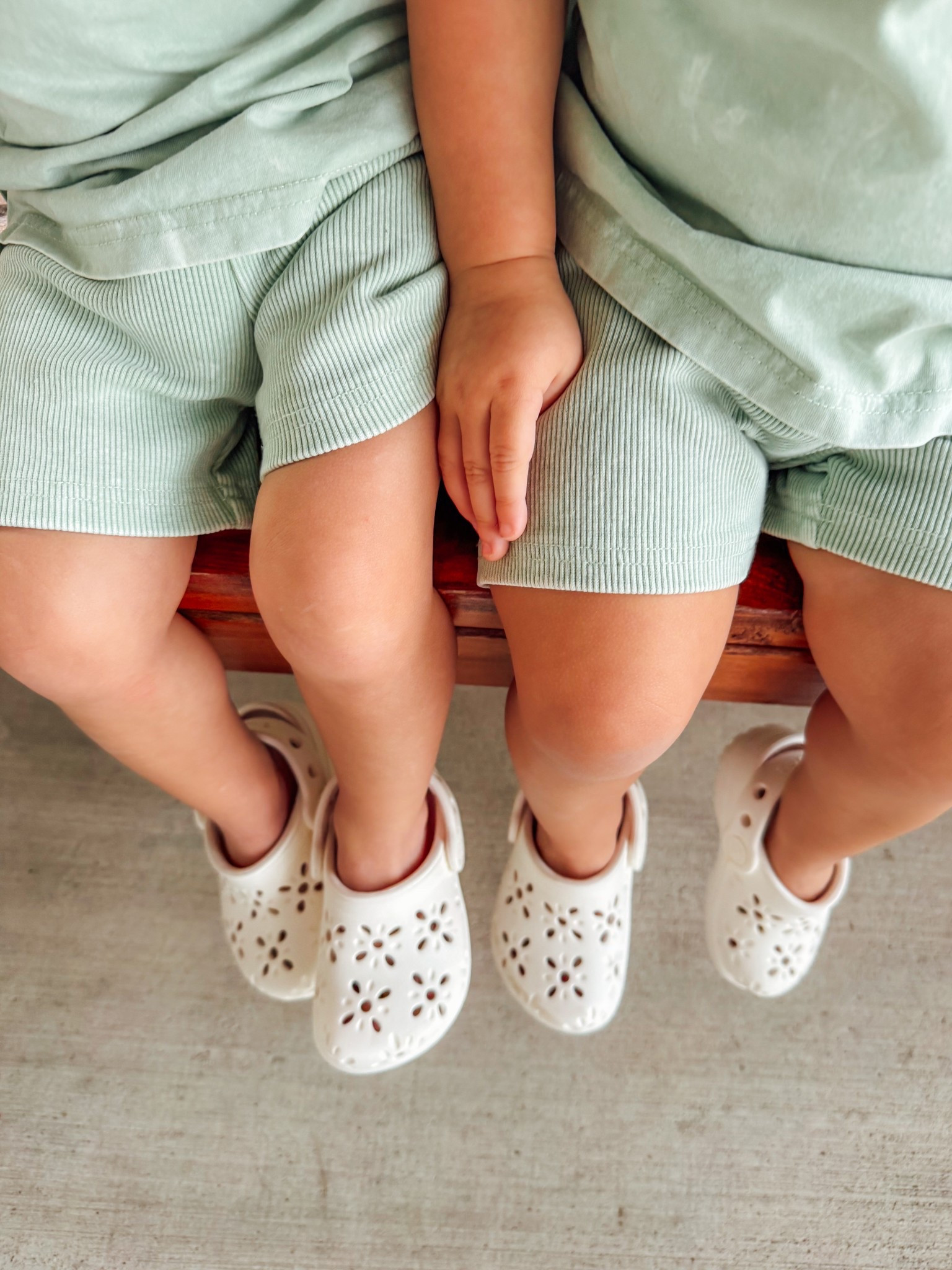 o o t d 🥑 

 I snagged these biker shorts and tee sets from an amazing sale from Forever French! I got them in the mail SO fast and I KNEW they’d pair so perfectly with our new flower cutout crocs! Perfect summer fit for my girlies! 

Toddler ootd | toddler outfits | toddler girl style | toddler fashion | toddler style | twins | kids clothing | toddler clothes | toddler shoes | summer style 

#LTKBaby #LTKKids #LTKShoeCrush