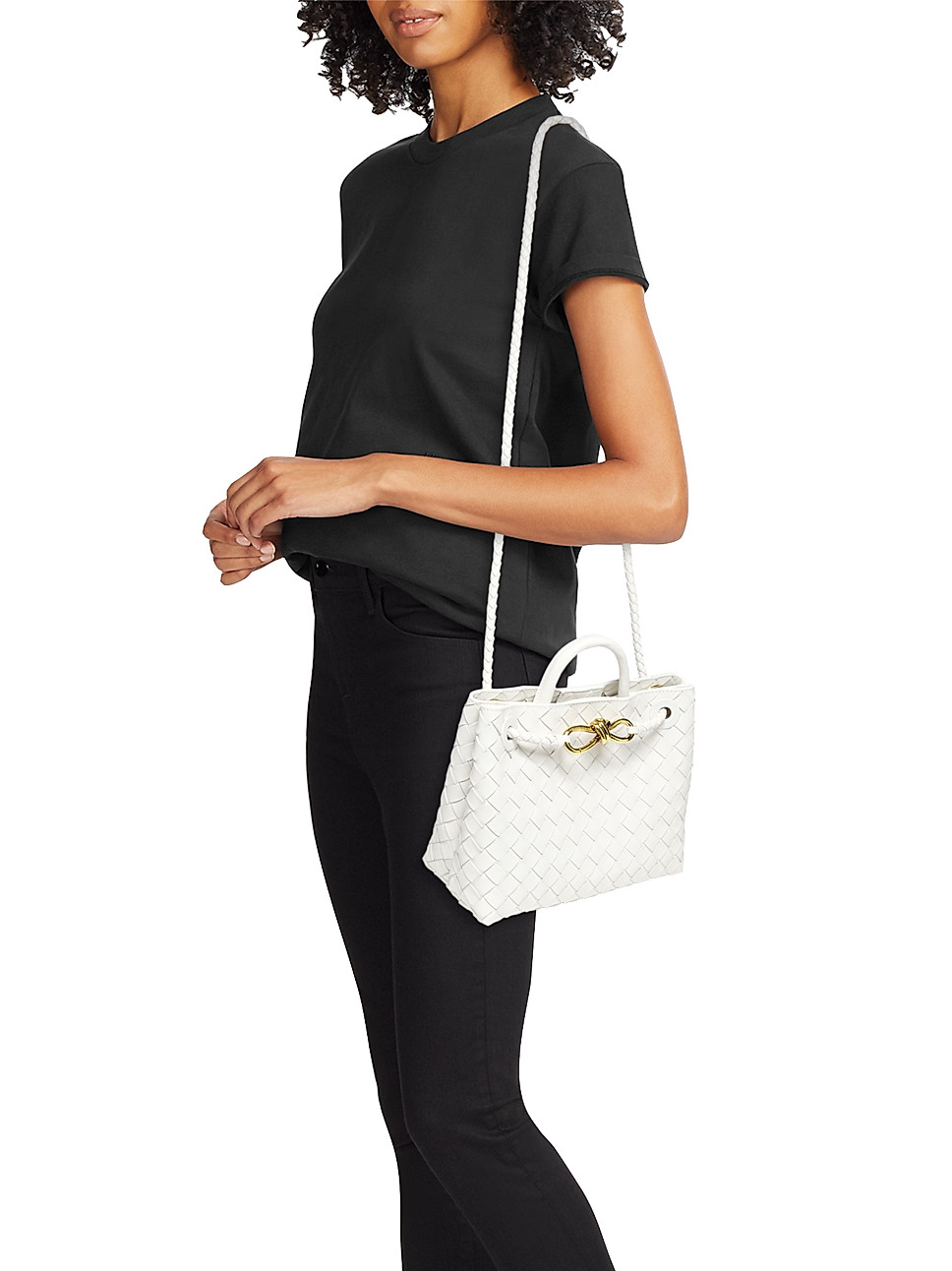 Small Andiamo Intrecciato Leather Top-Handle Bag | Saks Fifth Avenue