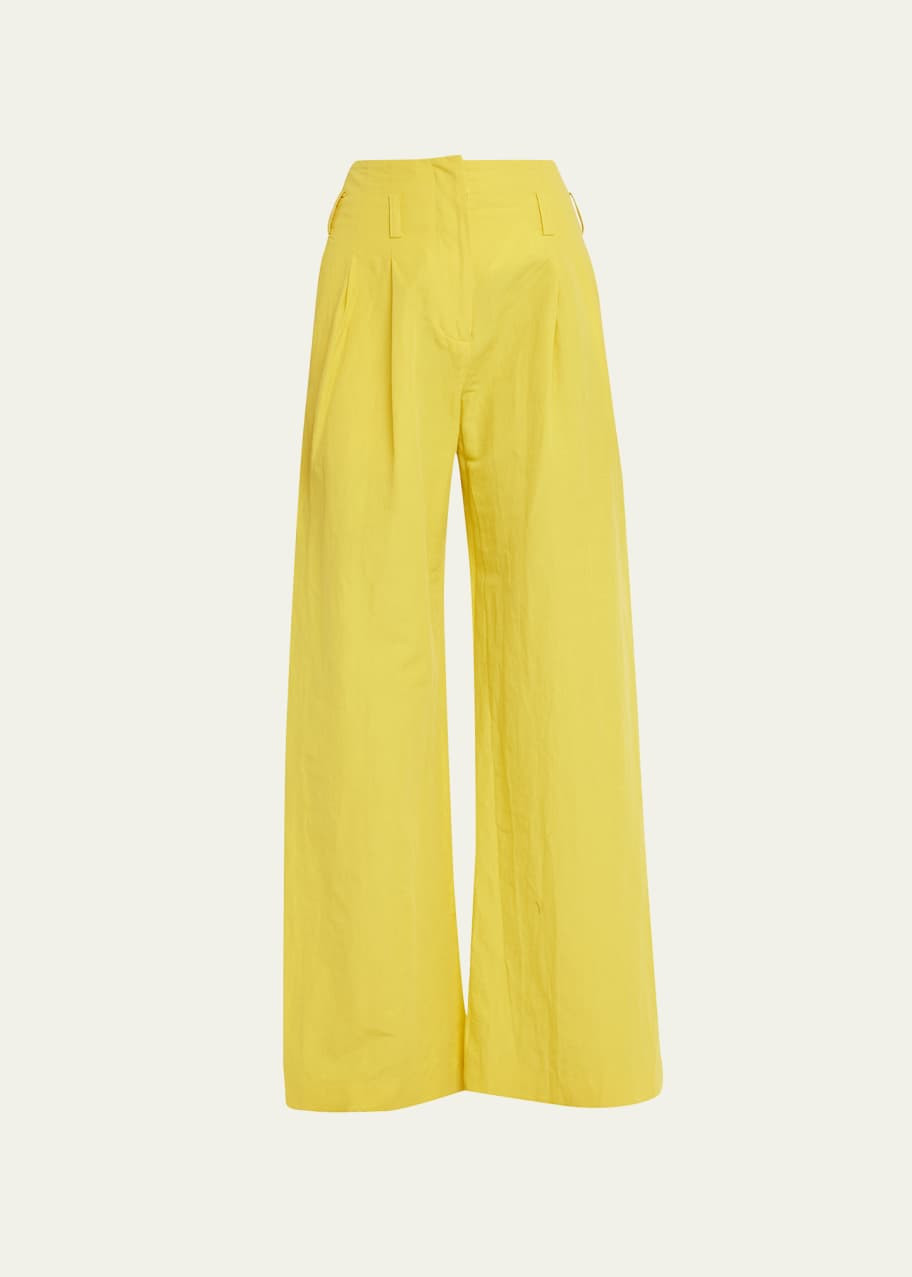 Pascale Cotton-Linen Wide-Leg Pants | Bergdorf Goodman