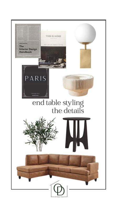 End table styling design board

Simple end table decor, moder organic home decor, black end table, textured vase, faux olive branches, brass table lamp, globe table lamp, home decor coffee table book, travel photography coffee table book, vegan leather sectional

#competition

#LTKhome #LTKFind #LTKstyletip