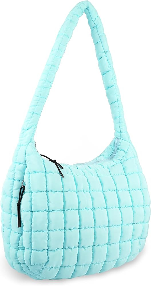 Quilted Puffer Tote Bag Purse Puffy Crossbody Shoulder Bag,Lightweight Nylon Hobo Bag Puffer Carr... | Amazon (US)