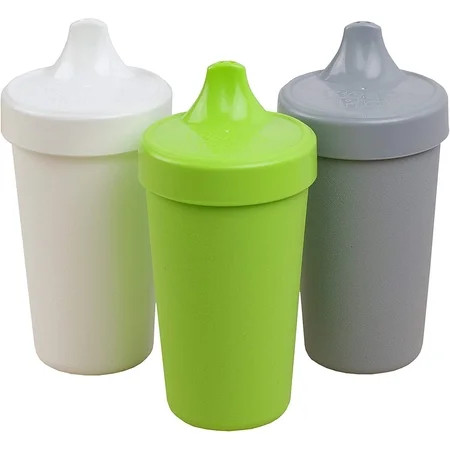 Re-Play Made in USA 3pk Toddler Feeding No Spill Sippy Cups | 1 Piece Silicone Easy Clean Valve | Ec | Walmart (US)