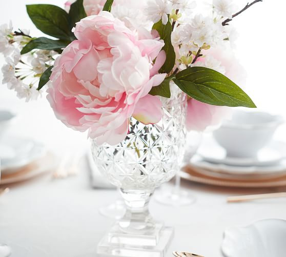 Monique Lhuillier Ava Clear Cut Glass Vase | Pottery Barn (US)