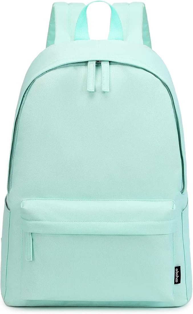 abshoo Lightweight Casual Unisex Backpack for School Solid Color Boobags (Teal) | Amazon (US)