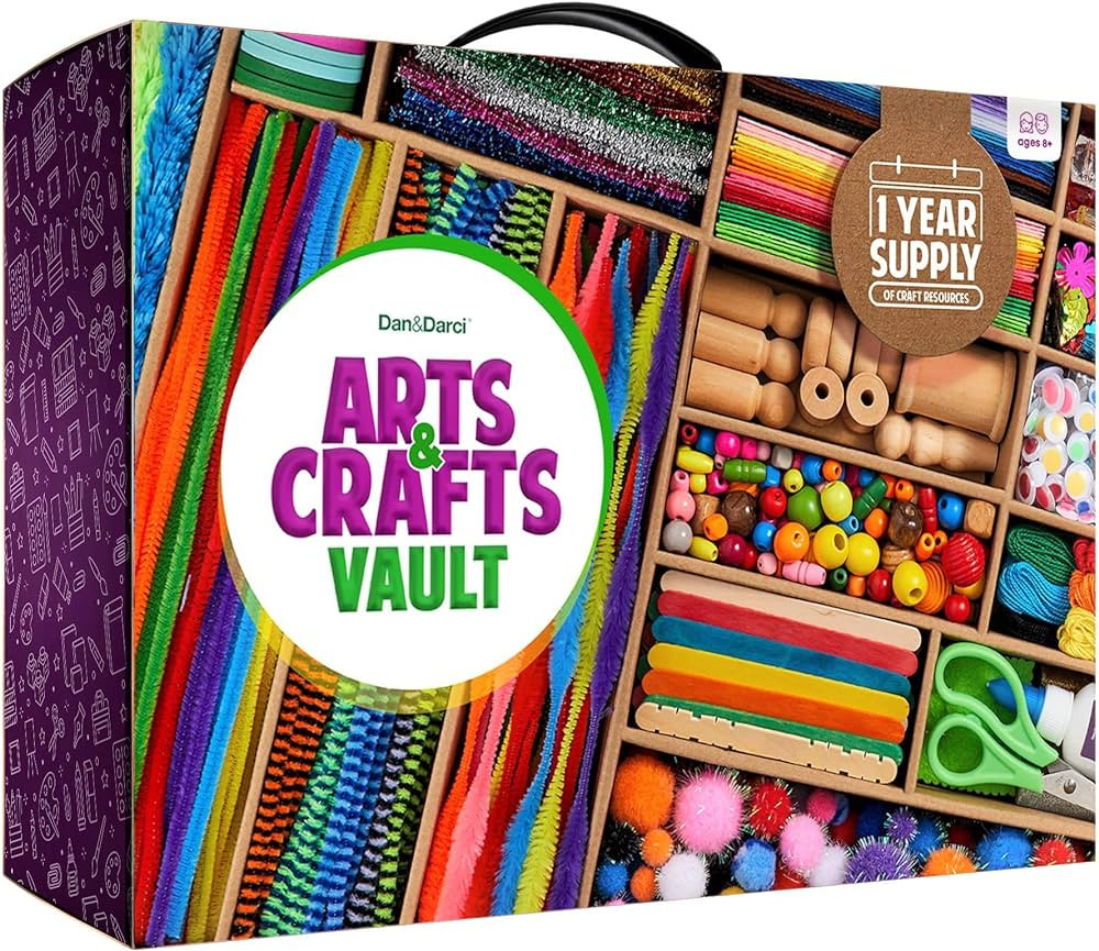 Arts and Crafts Vault - 1000+ Piece Craft Supplies Kit Library in a Box for Kids Ages 4 5 6 7 8 9... | Amazon (US)