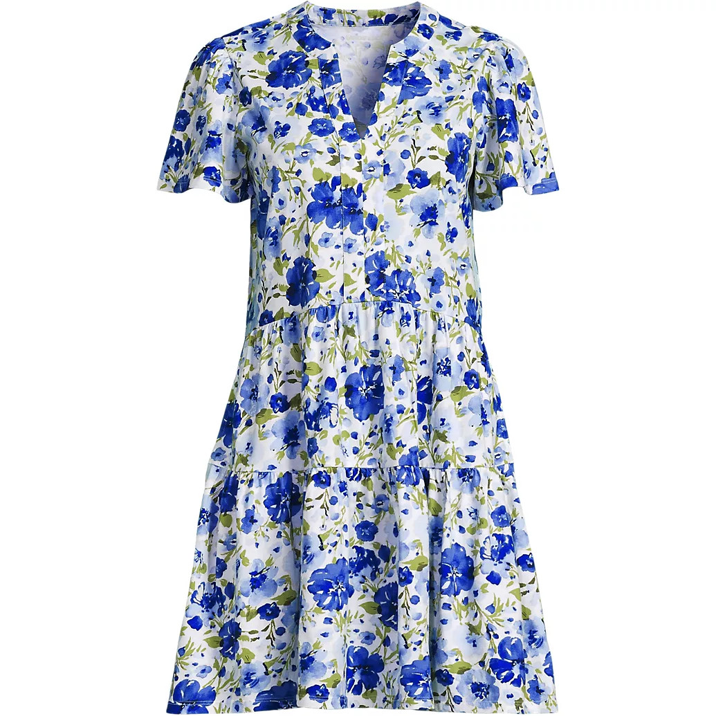 Women's Cotton Jersey Tiered Mini Dress | Lands' End (US)