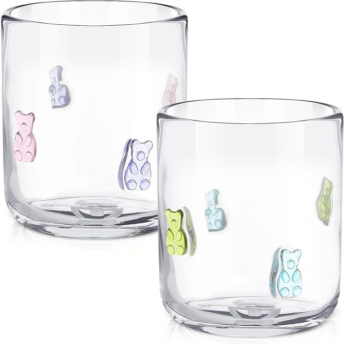 Icon Juice Glasses, 14oz Stemless Wine Drinking Juice Glass Cup for Valentine Party Supplies Gift... | Amazon (US)