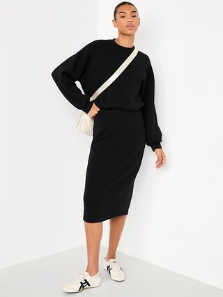 Bounce Fleece Bubble-Hem Sweatshirt | Old Navy (US)