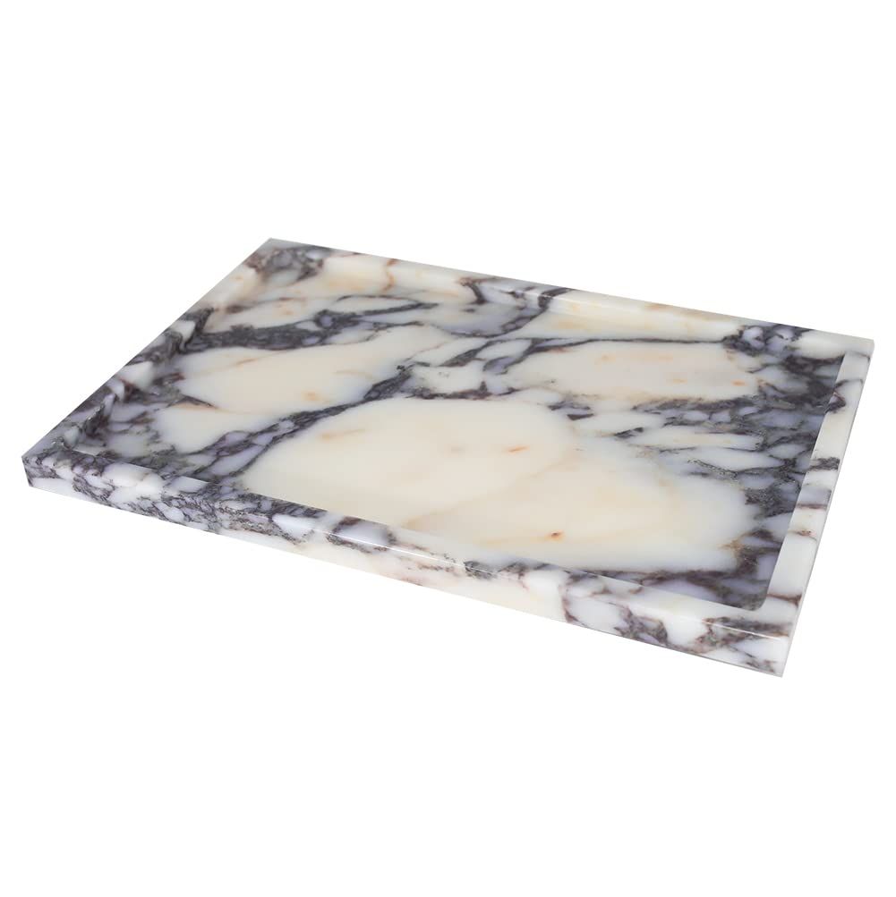 Real Luxurious Natural Marble Vanity Tray Genuine Marble/Stone Storage Tray for Home Decor Bathroom/ | Amazon (US)