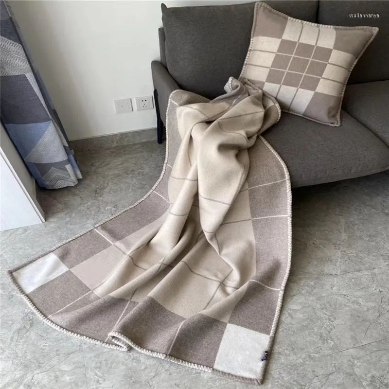 Blankets Summer Blanket H Logo Brand Cashmere Soft Wool Scarf Shawl Fleece Knitted Quilt Bedsprea... | DHGate