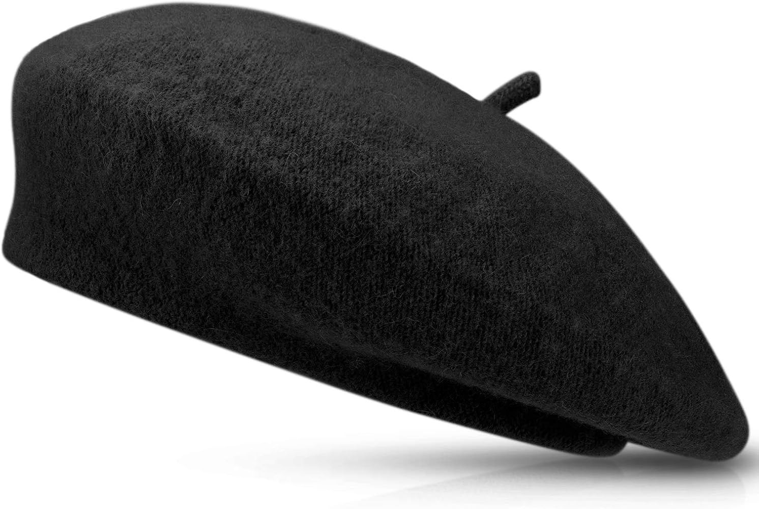 Jeicy Wool Beret Hat Solid Color French Beret with Skily Scarf and Brooch | Amazon (US)