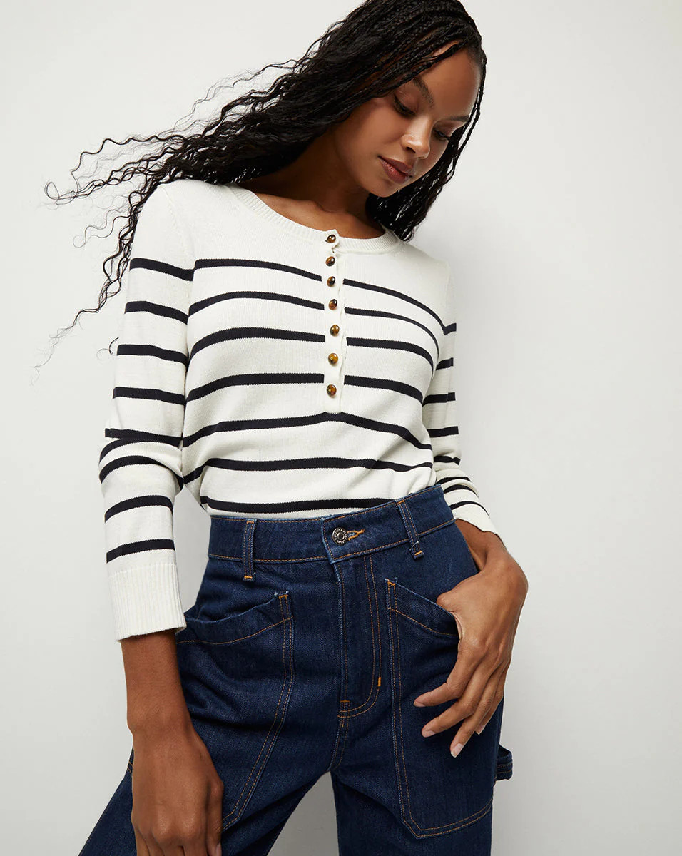 Dianora Striped Knit Top | Veronica Beard