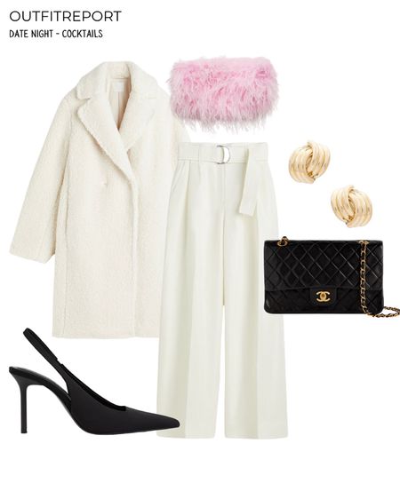 Date outfit in white trousers pink top white coat jacket and black heels pumps sling backs 

#LTKshoecrush #LTKstyletip #LTKitbag